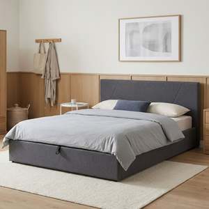 Products: Geova Queen Gas Lift Bed Frame – Dark Grey