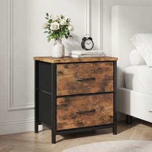 Bedside Tables: Hailey Bedside Table - Rustic Brown