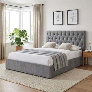 Daro Queen Gas Lift Bed Frame - Grey