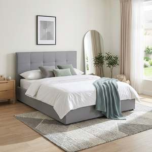 Queen Beds: Kano Queen Gas Lift Bed Frame - Grey