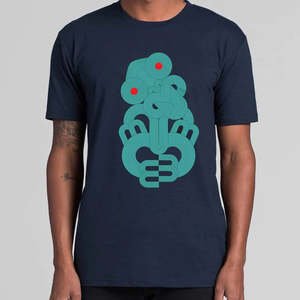 Nz: Mens Blue Tiki Tees by Totaea Rendell