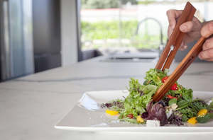 Interlocking Wooden Salad Servers