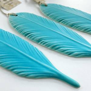 Ceramic Wall Art: Kotare (Kingfisher) Feather by Michelle Bow