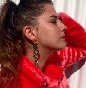 Jewellery And Glasses: Sparkly Snake Earrings by Studio Soph