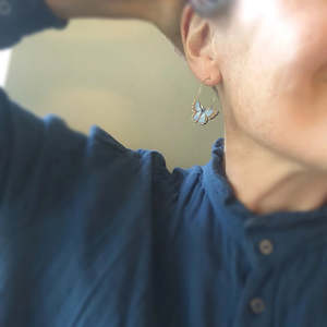 Jewellery And Glasses: Blue Butterfly Earrings by Natty