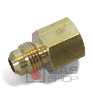 Brass Fittings - Gas: 3/8″ Flare x 1/8″ Female Connector