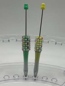 Diy Items: OM4132 Ombré Glitter Finish with Pearls & Flowers Beadable Pens