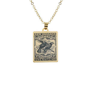 NZ Stamp Pendant - Kea & Kaka