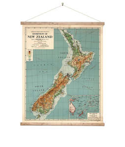 Wall Art: 100% NZ - Dominion Map of NZ - Small