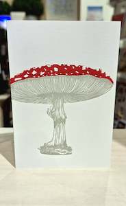 Cards: Handmade Greeting Card - Red Mushroom