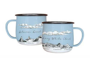 Kitchen Table: Tanya Wolfkamp - Enamel Mug - NZ Mountains
