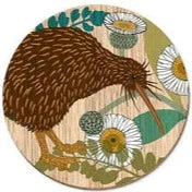 Wolfkamp & Stone - Screenprint Coasters - Ngutu Roa Kiwi