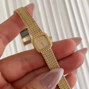 Seiko Mini Rope Bezel Cushioned Women's Watch in Gold Tone