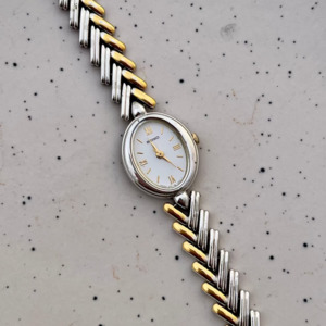 Bridal Watches: Seiko Ladies Two Tone Oval Herringbone Bracelet Watch
