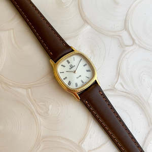Omega De Ville Cushion Case Woman's Watch with Rope Bezel Pattern
