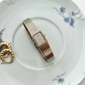 Seiko Petite Satin Bracelet Watch in Silver and Gold