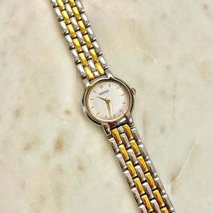 Seiko Two Tone White Dial Bracelet Women's Watch