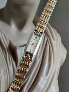 Seiko Two Tone Bracelet Woman's Watch with White Dial