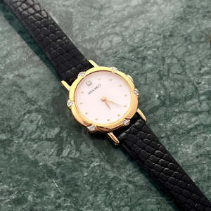 Birth Year Watches 1990: Nina Ricci x Seiko Ladies Gold Watch with Crystal Accents