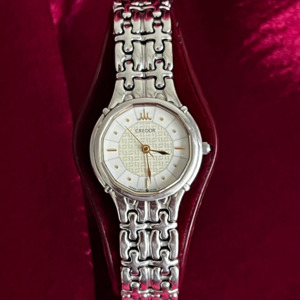 Credor Silver Women's Watch with Sculpted Link Bracelet