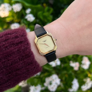 Longines Square Gold Women's Watch with Decorated Corners