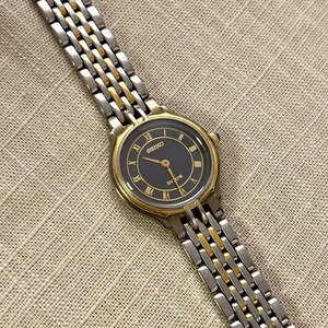 Seiko Exceline Two-Tone Woman’s Watch – Deep Blue & Gold Roman Dial