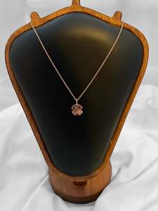 Coach Lucky Clover Rose Gold Tone Necklace