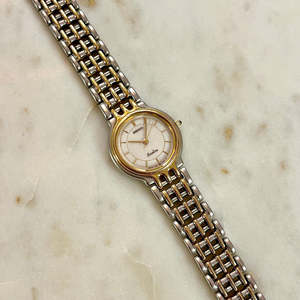 Birth Year Watches 1991: Seiko Exceline Two Tone Piece with Integrated Basketweave Bracelet