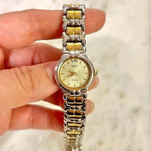 Seiko Phoenix Two Tone Women's Watch with Gold Textured Dial