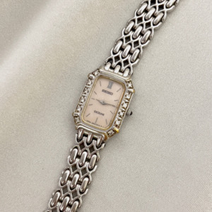 Birth Year Watches 2003: Seiko Exceline Diamond Ladies’ Watch – Mother of Pearl Dial & Textured Bracelet