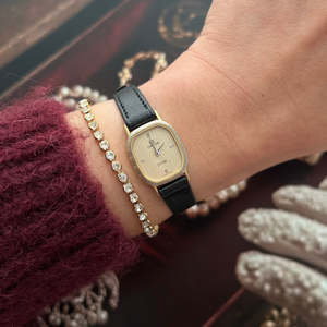 Omega De Ville Two Tone Women’s Watch with Textured Dial & Wreath Bezel