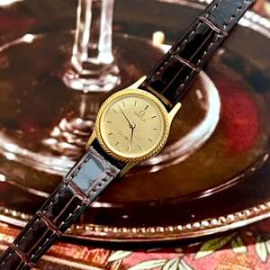 Omega Gold Tone De Ville Wreath Bezel & Ghost Dial