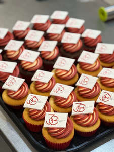 Two Tone Red-Yellow Swirl with Edible Image - The Girl on the Swing