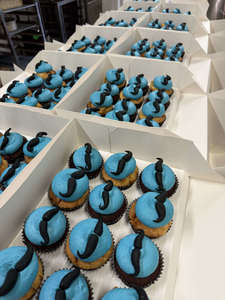 Products: Blue Mound Icing with Moustache Cupcakes - The Girl on the Swing
