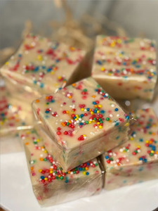 Fudge 100 Gram Block - Birthday Cake - The Girl on the Swing