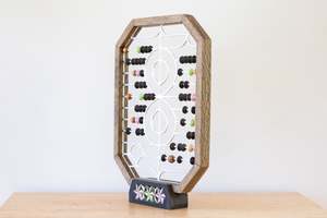 Small Sculpture: Wanda Gillespie - Hourglass Counting Frame (Small Black With Pink And Green silver 8) 2022