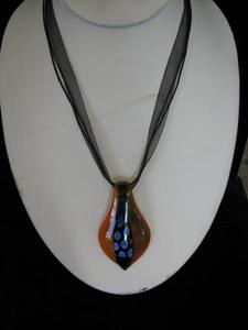 Orange Glass Drop Necklace – Glass Room