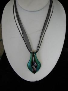 Teal Glass Drop Necklace – Glass Room