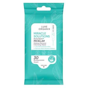 Luxe Organix Miracle Solutions Micellar Make Up Remover Cleansing Wipes
