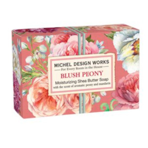 Michel Design Works Blush Peony Single Boxed Soap - Elegance in Every Bar
