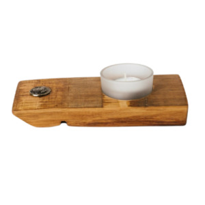 Wine Barrel Single Candle Holder