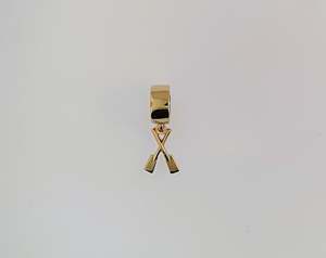 Rowing 9ct Yellow Gold Oar Charm to Fit Pandora Type Bracelet