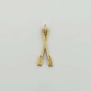 Rowing 9ct Yellow Gold Twin Blade Pendant
