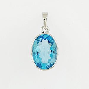 Pendants: Blue Topaz Sterling Silver Pendant