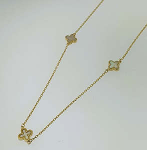 Pendants: Mother of Pearl 9ct Yellow Gold Necklace