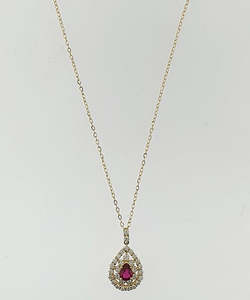 Pendants: Ruby & Diamond 18ct Yellow Gold Pendant