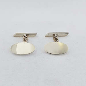 Sterling Silver Oval Cufflinks