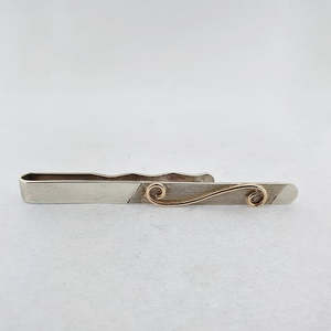 Cufflinks Tie Clips: 9ct Gold & Sterling Silver Tie Slide