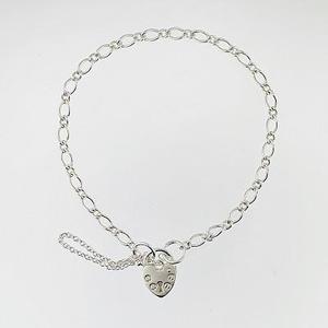 Sterling Silver Figaro Long Curb Bracelet