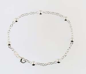 Sterling Silver 5mm Ball and Cable Chain Bracelet